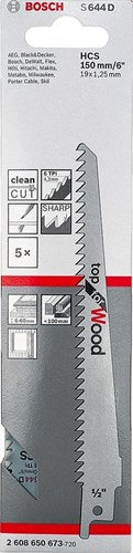 Accessoires Bosch 5x lame de scie alternative pour bois s644d - 2608650673