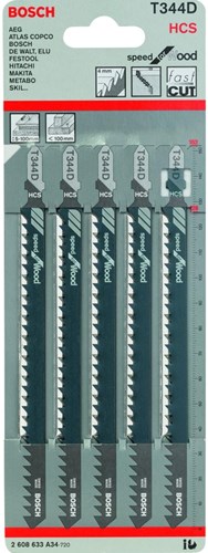 Lame de scie sauteuse Bosch t344d (5 pièces)