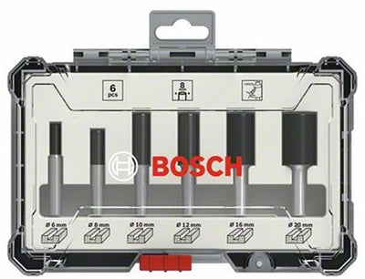Accessoires Bosch jeu de 6 fraises droites - diamètre de tige 8 mm - 2607017466