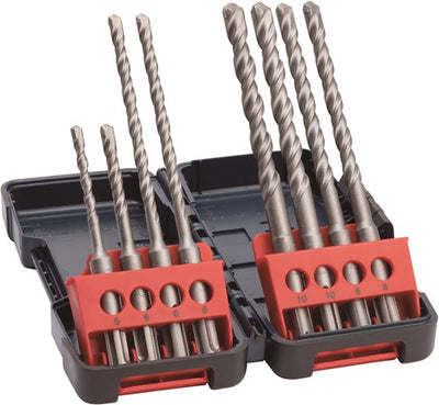 Accessoires Bosch jeu de 8 perforateurs à percussion sds plus-3 | boîte résistante - 2607019903