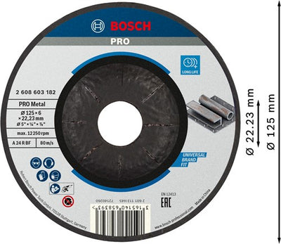 Disque de meulage Bosch Prof courbé 125 mm