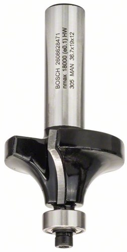 Bosch accessoires fraises à profil arrondi 12 mm, r1 12 mm, l 19 mm, g 70 mm 1 pièce - 2608628471