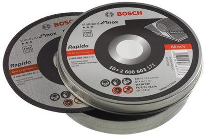Accessoires Bosch disques à tronçonner bosch métal acier inoxydable 115mm x 1mm | par 10 - 2608603254