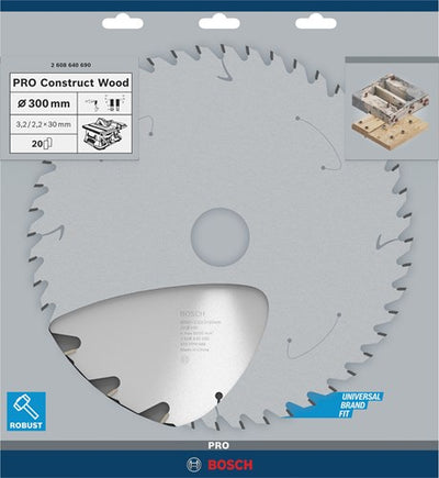 Bosch accessoires lame de scie circulaire bois de construction 300 x 30 x 3,2 mm, 20 1 pc - 2608640690