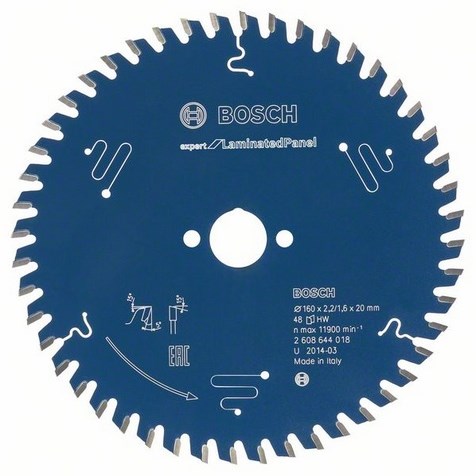 Bosch accessoires lame de scie circulaire expert pour panneau stratifié 160x20x2,2 1,6x48t - 2608644127