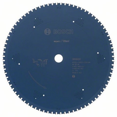 Bosch lame de scie circulaire expert pour acier 355 x 25,4 x 2,2 mm, 80