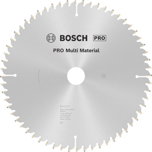 Bosch accessoires lame de scie circulaire multi-matériaux 254 x 30 x 3,2 mm, 60 1 pièce - 2608640449