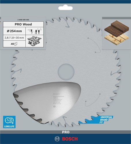 Bosch accessoires lame de scie circulaire optiline k v 254x30x2.8 40t wz - 2608640443