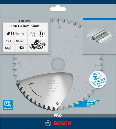 Bosch accessoires lame de scie circulaire st aluminium 184x16x2 1,5x56t - 2608837766