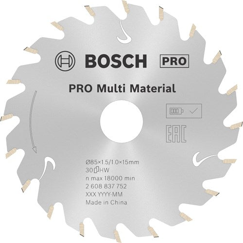 Bosch accessoires lame de scie circulaire st multi mat 85x15x1,5 1,0x30t - 2608837752
