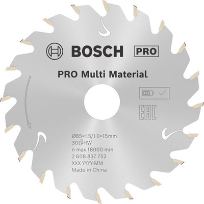 Bosch accessoires lame de scie circulaire st multi mat 85x15x1,5 1,0x30t - 2608837752