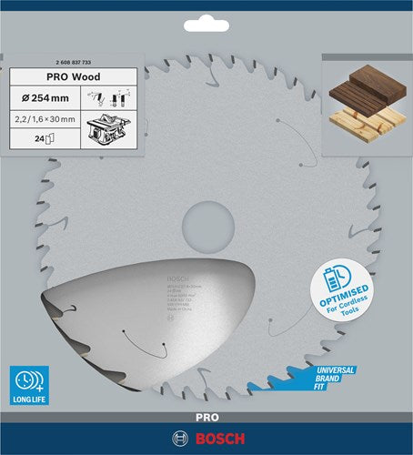 Bosch accessoires lame de scie circulaire st bois 254x30x2,2 1,6x24t - 2608837733