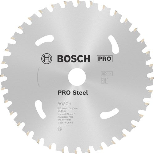 Accessoires Bosch lame de scie circulaire | norme pour l'acier | 173 mm | t36 2608837750