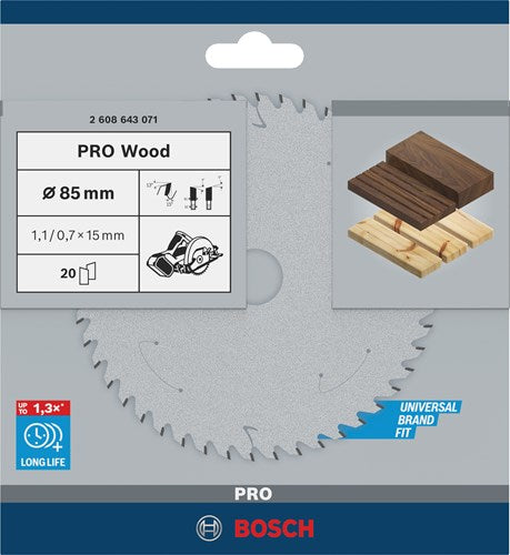 Accessoires Bosch lame de scie circulaire standard pour bois 85mm | pour gks 10.8 - 2608643071