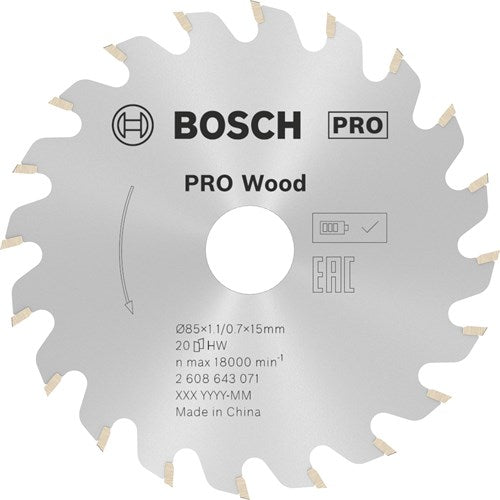 Accessoires Bosch lame de scie circulaire standard pour bois 85mm | pour gks 10.8 - 2608643071