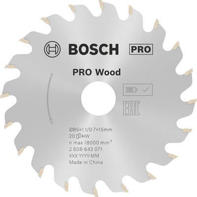 Accessoires Bosch lame de scie circulaire standard pour bois 85mm | pour gks 10.8 - 2608643071