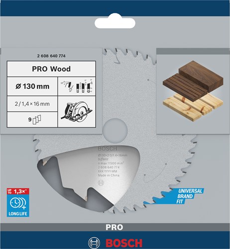 Bosch accessoires lame de scie circulaire standard pour bois vitesse 130 x 16 x 2,2 mm, 9 1er - 2608640774