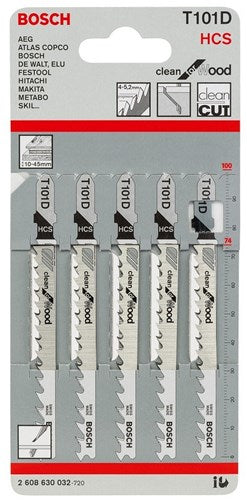 Lame de scie sauteuse Bosch t101d (5pcs)