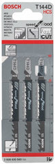 Bosch accessoires lame de scie sauteuse t 144 d vitesse pour bois 3pcs - 2608630560