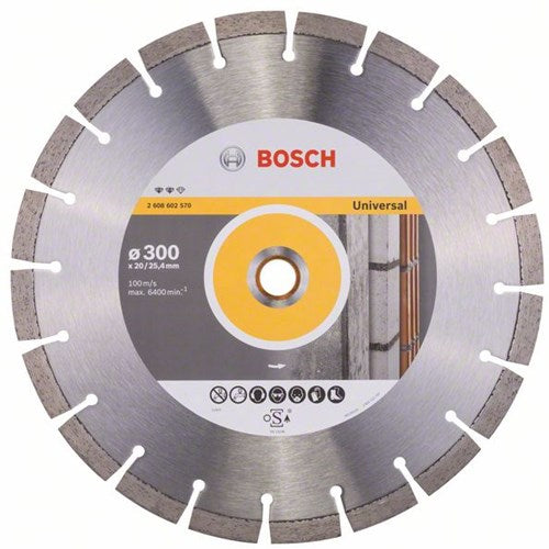 Bosch accessoires disque à tronçonner diamant expert pour universel 300 x 20,00+25,40 x 2,8 x 12 mm 1pc | parti = parti - 2608602570