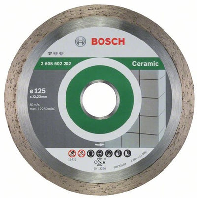 Bosch accessoires disque à tronçonner diamanté standard pour céramique 125 x 22,23 x 1,6 x 7 mm 1pc - 2608602202