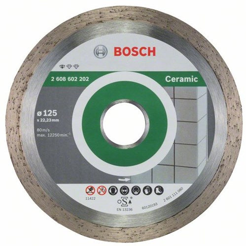 Bosch accessoires disque à tronçonner diamanté standard pour céramique 125 x 22,23 x 1,6 x 7 mm 1pc - 2608602202