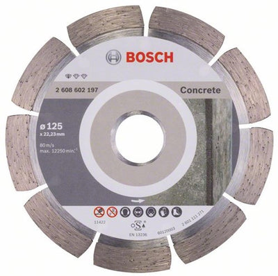 Bosch accessoires disque à tronçonner diamanté standard pour béton 125 x 22,23 x 1,6 x 10 mm 1er - 2608602197