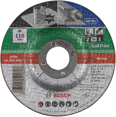 Bosch accessoires disque à tronçonner 2 en 1 métal+inox, 115 x2,5 gebo - 2609256308