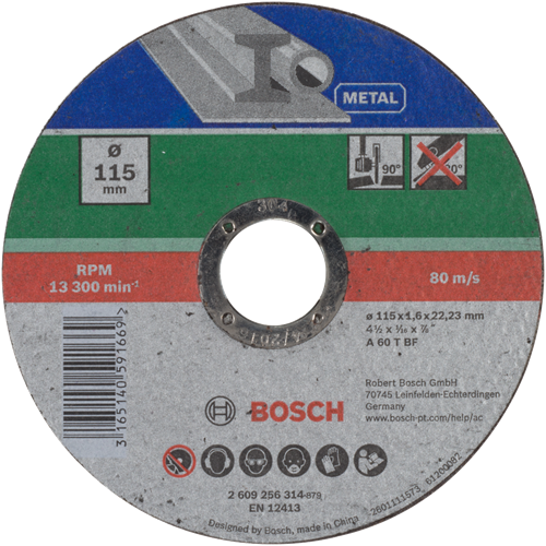 Bosch accessoires disque à tronçonner métal | 115x1,6 | à droite - 2609256314
