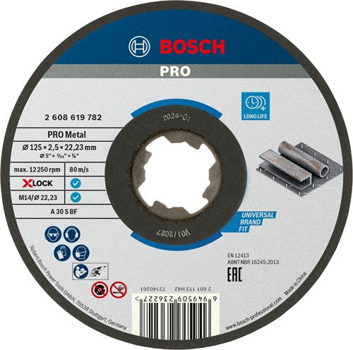 Bosch accessoires disque à tronçonner métal x-lock 125x2,5mm - 2608619782