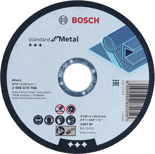 Bosch accessoires disque à tronçonner standard métal 125x1x22,23 - 2608619768