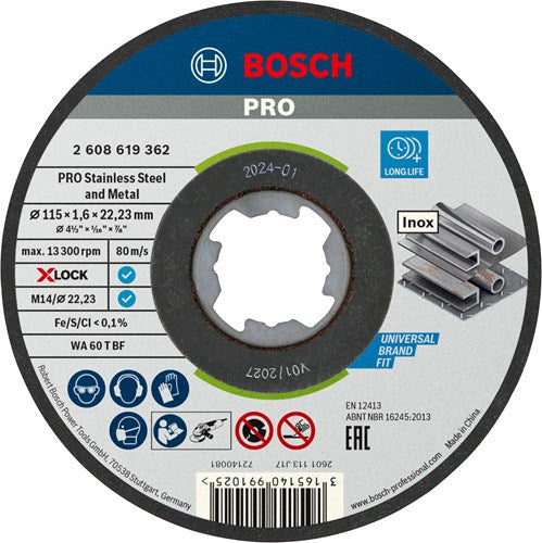 Bosch accessoires disque à tronçonner x-lock sphinox 115x1,6 mm - 2608619362