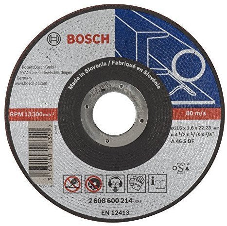 Bosch accessoires disques à tronçonner | métal | 115x1,6 | 2608600214 - 2608600214