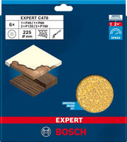 Bosch accessoires expert c470 papier de verre 225 mm, k 40 80 120 180, 6 pièces - 2608901677 - afbeelding 2