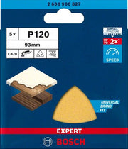 Bosch accessoires papier de verre expert c470 pour ponceuses delta 93 mm, k120 - 5 pièce(s) - 2608900827 - afbeelding 2