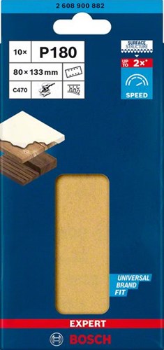 Bosch 10x papier abrasif expert c470 à 8 trous pour ponceuse orbitale...