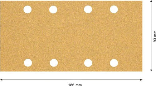 Bosch accessoires papier abrasif expert c470 pour ponceuses orbitales 93 x 186 mm, k60 50 pièces - 2608900936