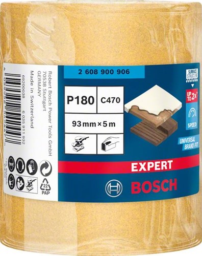 Rouleau de papier de verre Bosch expert c470 pour ponçage manuel 93 mm x 5 m g...