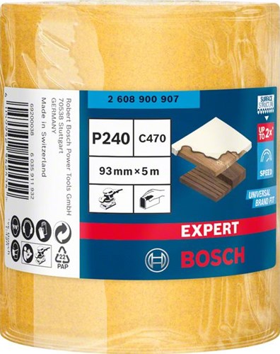 Rouleau de papier de verre Bosch expert c470 pour ponçage manuel 93 mm x 5 m g...