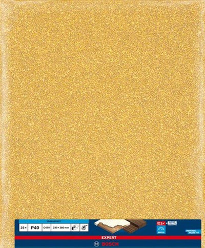 Bosch accessoires expert c470 feuille de papier de verre pour ponçage manuel 230 x 280 mm, k40 - 25 pièce(s) - 2608900957