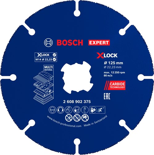 Bosch accessoires expert disque à tronçonner multi-roues en carbure x-lock 125 mm | 22,23 mm - 2608902375