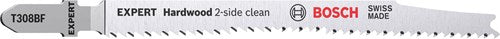 Bosch accessoires expert lame de scie sauteuse t308bf 2 pièces bois dur nettoyage 2 côtés - 2608901713