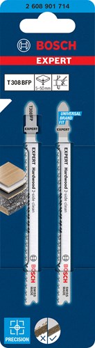 Bosch accessoires expert lame de scie sauteuse t308bfp 2 pièces bois dur 2 côtés nettoyage précision - 2608901714