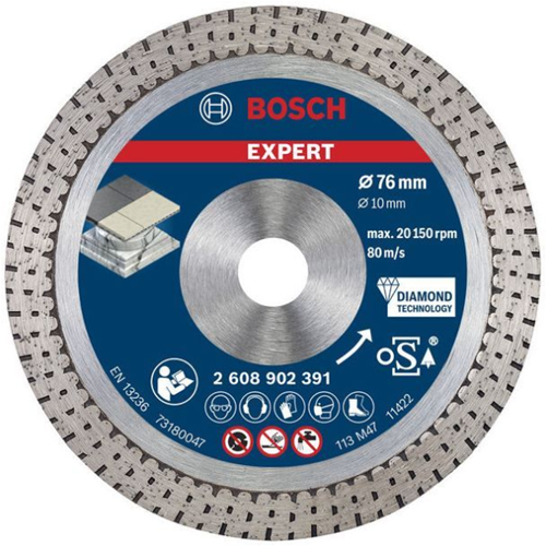 Disque à tronçonner diamanté Bosch Accessories Expert Hardceramic 76 mm 76 x 1,5 x 10 mm - 1 pièce(s) - 2608902391