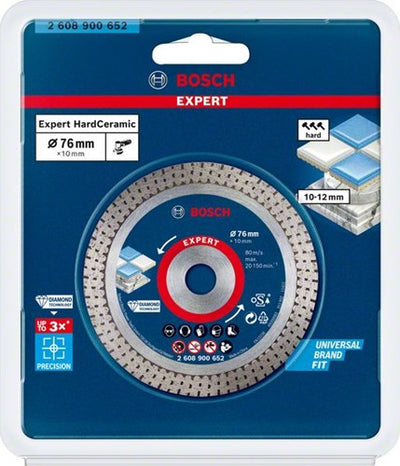 Disque à tronçonner diamanté Bosch Accessories Expert en céramique dure 76 mm 76 x 1,9 x 10 mm - 1 pièce(s) - 2608900652