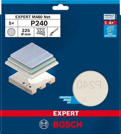 Bosch accessoires expert m480 filet de ponçage 225 mm, k 240, 5 pièces - 2608901639