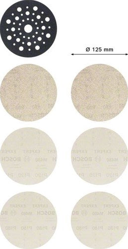 Bosch accessoires expert m480 jeu de filets de ponçage 125 mm 7 pièces - 1 pièce(s) - 2608901202