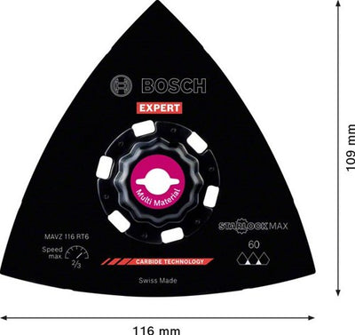 Bosch accessoires expert plateau de ponçage mavz 116 rt6 lame de scie multi-outils 116 mm - 1 pièce(s) - 2608900054
