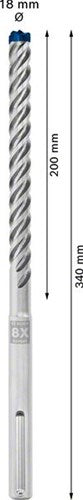 Bosch accessoires expert sds max-8x marteau perforateur 18 x 200 x 340 mm - 1 pièce(s) - 2608900221