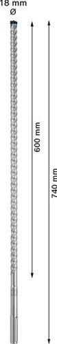 Bosch accessoires expert sds max-8x marteau perforateur 18 x 600 x 740 mm - 1 pièce(s) - 2608900223